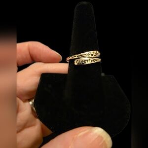 "Faith Over Fear" Silver Ring